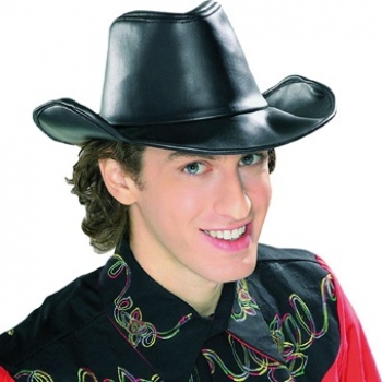 Cowboy-Hut aus schwarzem Vinyl – Kostüm jetzt online kaufen