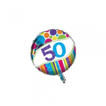 Folienballon mit Zahlendruck - Durchmesser:  46 cm - Zahl: 18, 30, 40, 50, 60, oder 70
