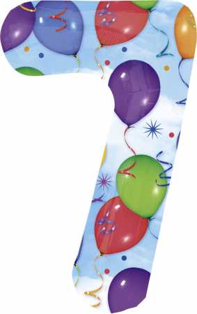 Folienballon "7" - Höhe: ca. 86 cm