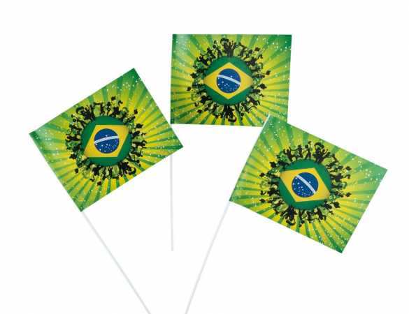 Papierfähnchen "Brasilien" - 50 Stück