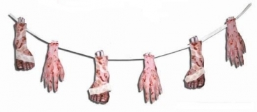 Halloween-Girlande mit abgeschnittenen Händen und Füßen 180cm ▷ Partyzubehör jetzt bestellen!