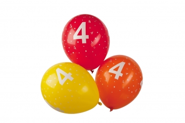 Luftballon mit Zahlendruck - bunt - Umfang: 96 cm - 100 Stück - Zahl: 0, 1, 2, 3, 4, 5, 6, 7, 8, 9, 18, 25, 30, 40, 50, 60, 70 oder 80