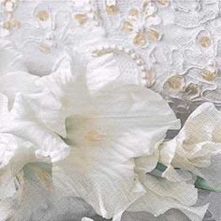 Hochzeitsserviette »Weiße Blumen« kaufen | im Online-Shop von Papier & Party