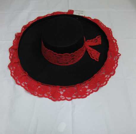 Flamenco-Hut / Spanierinnen-Hut schwarz-rot – Kostüm jetzt online kaufen