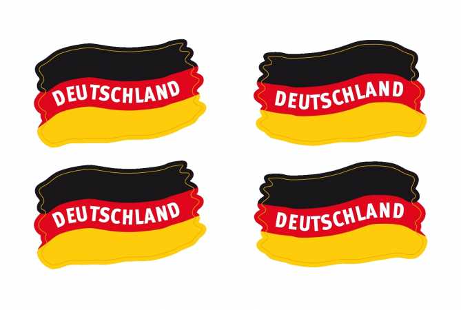 Colourface - "Deutschland-Flagge" - 4 Sticker/Bogen