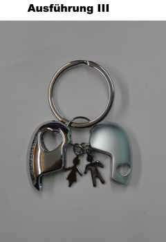 Metall-Schlüsselanhänger mit Herz - verschiedene Ausführungen