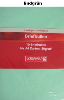 Briefumschläge - DIN C6 - 10 Stück - verschiedene Farben