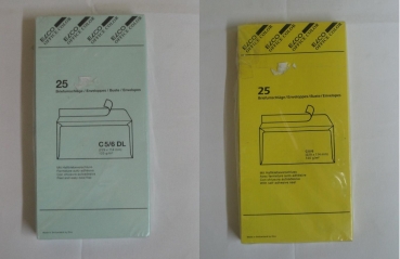Briefumschläge - Din lang - 25 Stück - Farbe: gelb oder pastellgrün