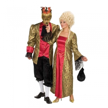 Barock-Kostüm "Contesse Venezia" rot - Größe: 42 - 44