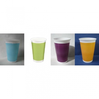 Kunststoffbecher - 10 Stück - Farbe: iceblue, freshgreen, limette, lila oder orange
