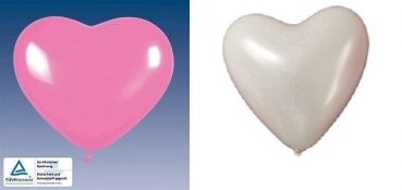 Herzballon - Farbe:  rosa oder weiß - Abnahmemenge: 5 Stück oder 100 Stück