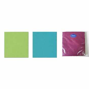 Serviette - 33 x 33 cm - 1/4-falz - 3-lagig - 20 Stück/Paket - Farbe: fresh green, ocean oder lila