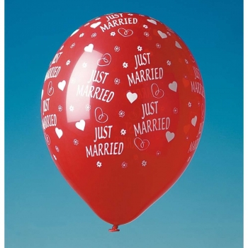 Luftballon mit Druck "Just Married" - Abnahmemenge: 1 Stück, 5 Stück oder 100 Stück
