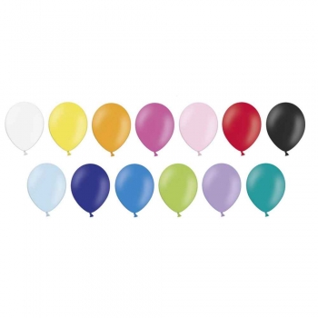 Luftballon - 100 Stück/Paket - Farben: bunt, babyblau, nachtblau, gelb, grün, magenta, orange, rosa, rot, schwarz oder weiß