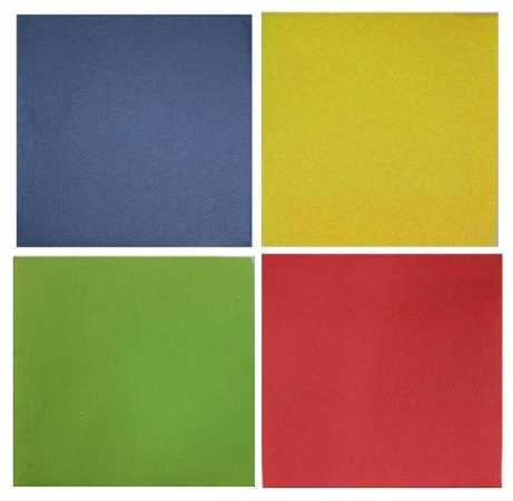 Prägeservietten - 33 x 33 cm - 1/4-Falz - 1-lagig - 100 Stück/Paket - Farbe: blau, gelb, grün, oder rot