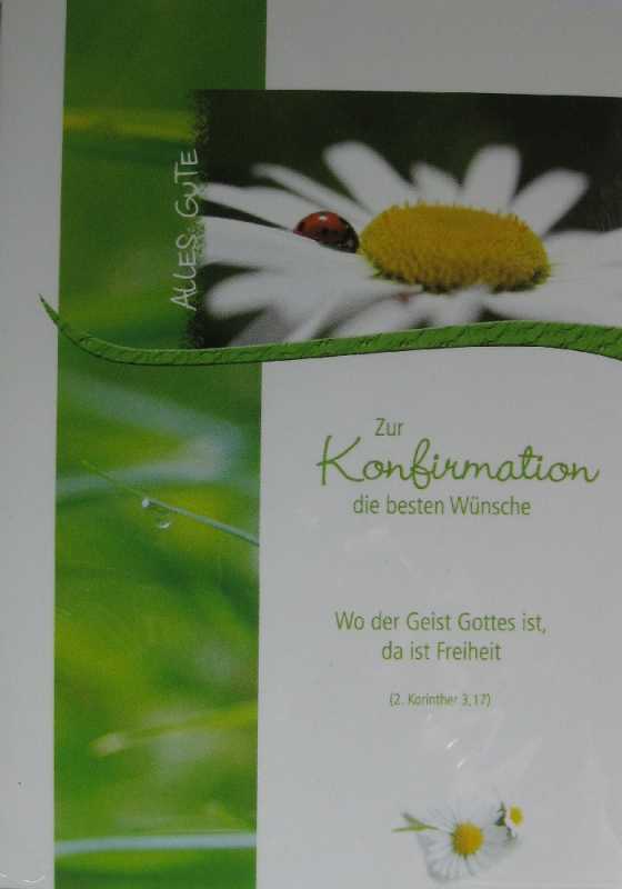 Konfirmationskarte mit Sprüchen - 5 Stück - verschiedene Sets