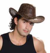 Cowboyhut Lederoptik braun – Kostüm jetzt online kaufen