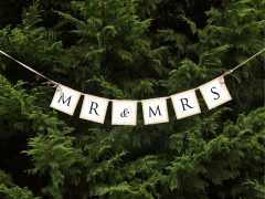 Hochzeits-Girlande »Mr & Mrs« 77cm aus Papier ▷ Partyzubehör jetzt bestellen!