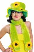 Hippie-Hut mit Schal - neon-grün
