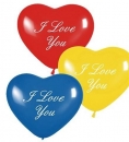 Herzballon "I love you" - bunt - 5 Stück/Paket