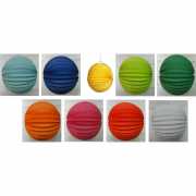 Ballon-Laterne -Durchmesser: 25 cm - Farbe: hellblau, dunkelblau, gelb, hellgrün, dunkelgrün, orange, pink oder weiß