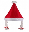 Nikolaus-/Weihnachtsmütze mit Zöpfen